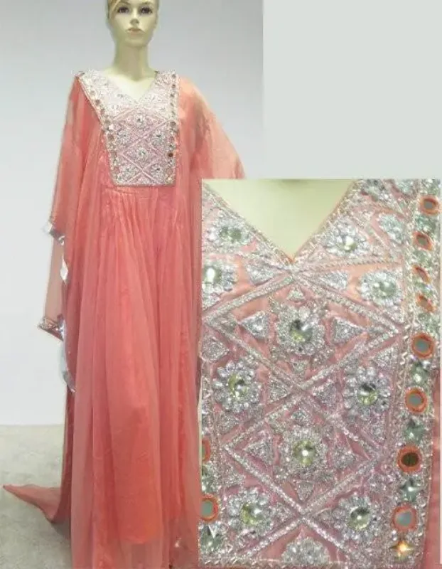 Picture of Radhe Designer White Georgette Kaftan Dress for Women - F593