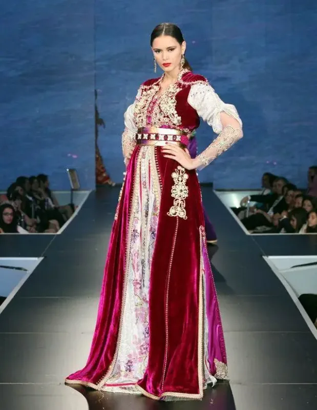Picture of Radhe Designer Pink Cotton Kaftan Dress for Women - F548