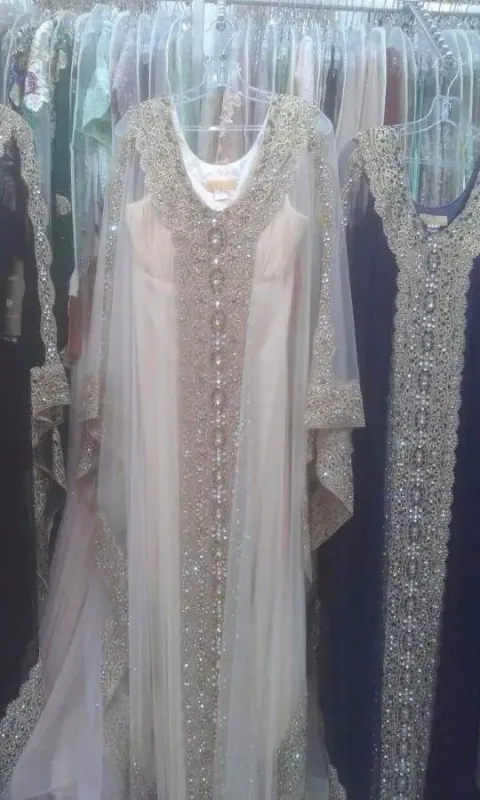 Picture of Radhe Designer White Georgette Kaftan Dress for Women - F359