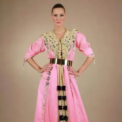 Picture of modest maxi gown eid dubai caftan modern fancy wedding 