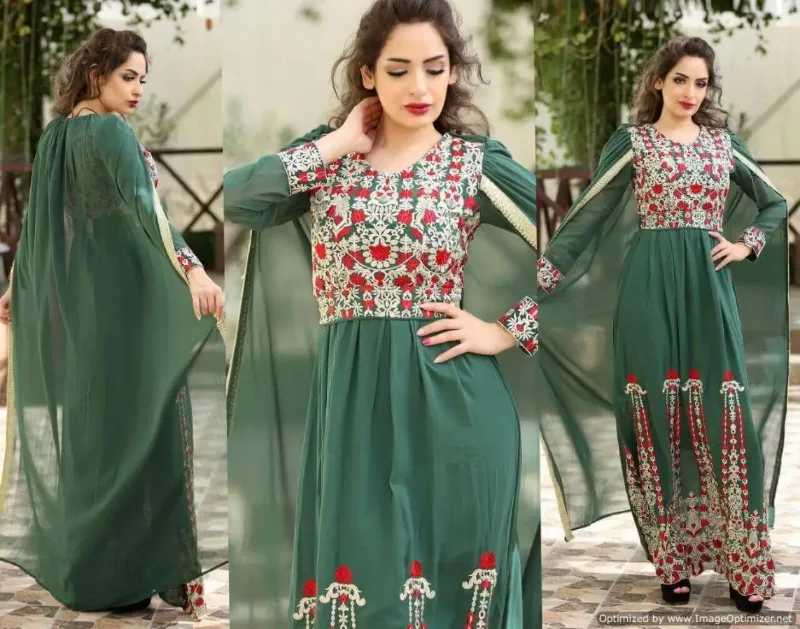 Picture of Radhe Designer Multicolor Georgette Kaftan Dress for Women - F868