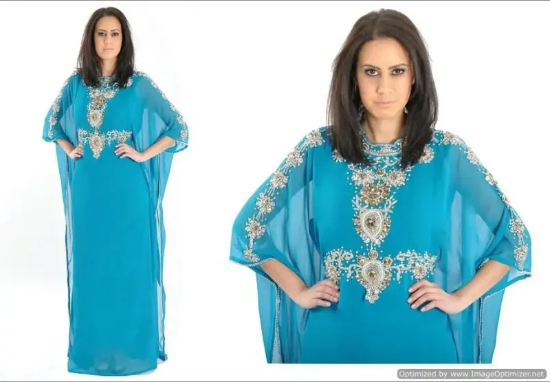 Picture of Radhe Designer Multicolor Georgette Kaftan Dress for Women - F574