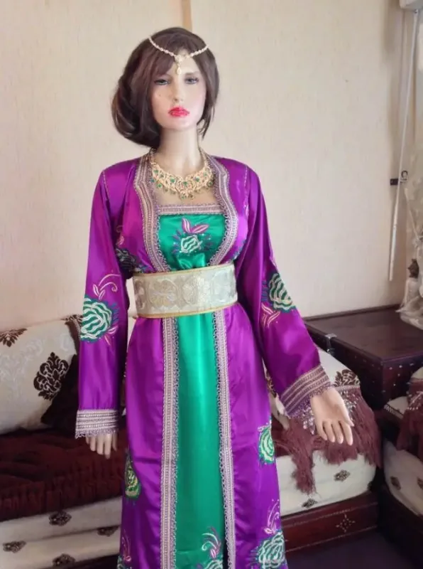 Picture of Radhe Designer Purple Georgette Kaftan Dress for Women - F364