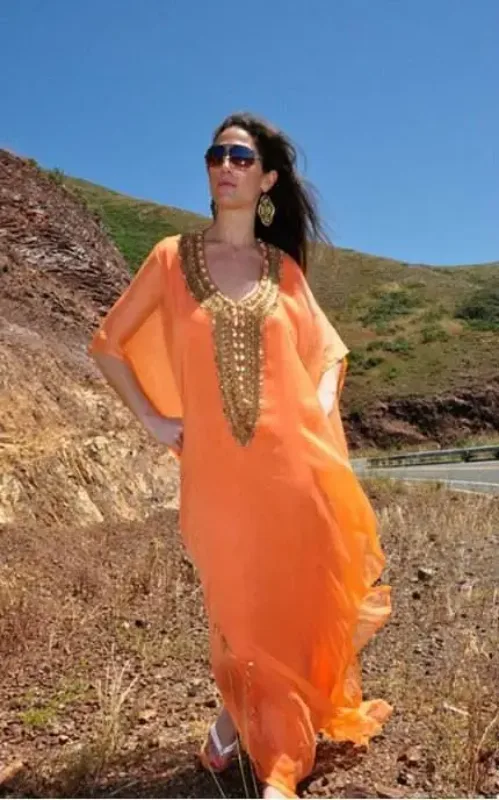 Picture of Radhe Designer Blue Georgette Kaftan Dress for Women - F346