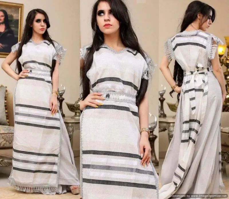 Picture of Radhe Designer White Georgette Kaftan Dress for Women - F70