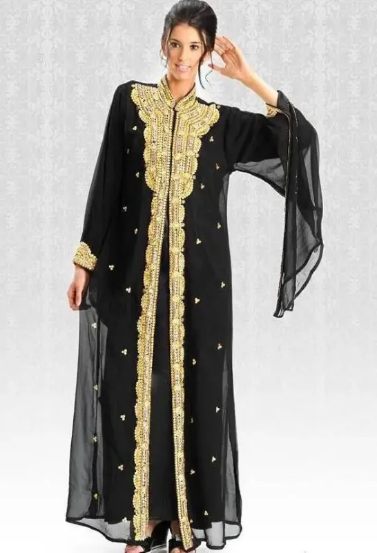 Picture of Radhe Designer Black Georgette Kaftan Dress for Women - F71