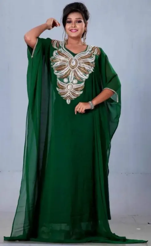 Picture of Radhe Designer Black Georgette Kaftan Dress for Women - F101