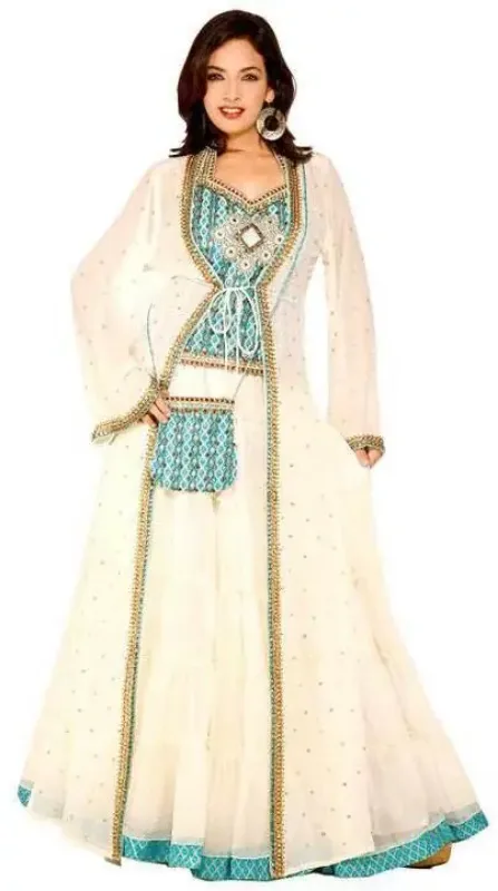 Picture of Radhe Designer Yellow Georgette Kaftan Dress for Women - F221