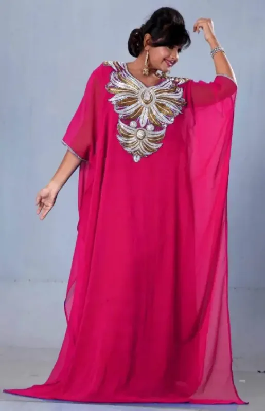 Picture of Radhe Designer Yellow Georgette Kaftan Dress for Women - F102