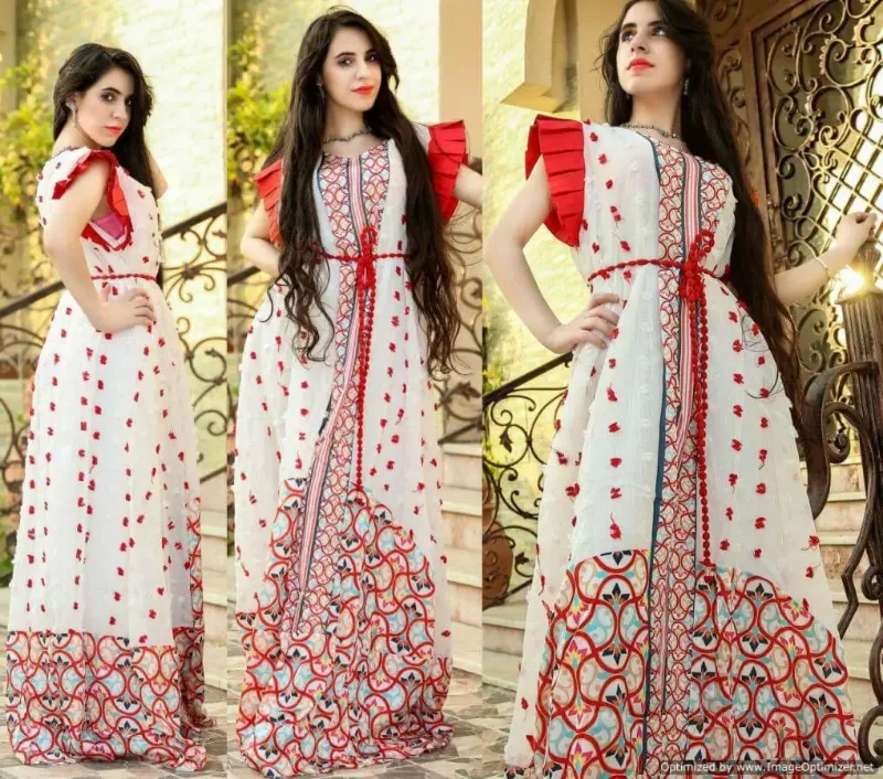 Picture of Radhe Designer Multicolor Georgette Kaftan Dress for Women - F985