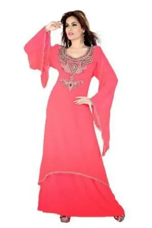 Picture of Radhe Designer Yellow Georgette Kaftan Dress for Women - F119