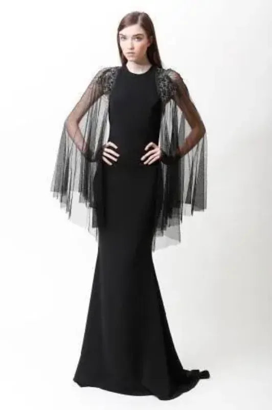 Picture of Radhe Designer Black Georgette Kaftan Dress for Women - F122