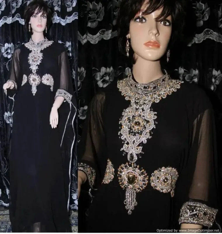 Picture of Radhe Designer White Georgette Kaftan Dress for Women - F223