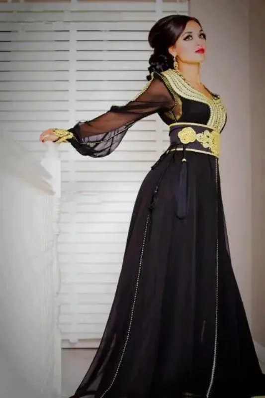 Picture of Radhe Designer Black Georgette Kaftan Dress for Women - F241