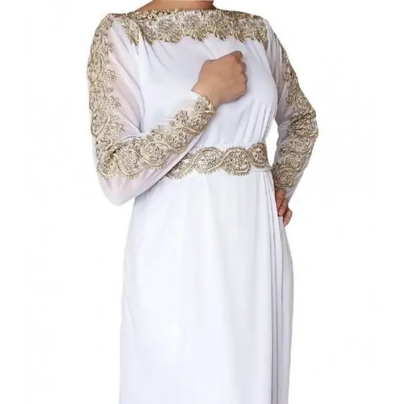 Picture of Radhe Designer White Georgette Kaftan Dress for Women - F189