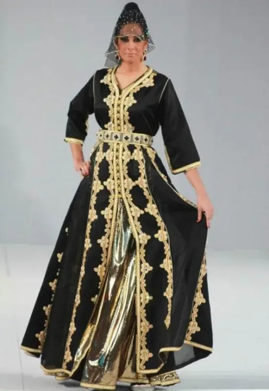 Picture of Radhe Designer Black Georgette Kaftan Dress for Women - F462