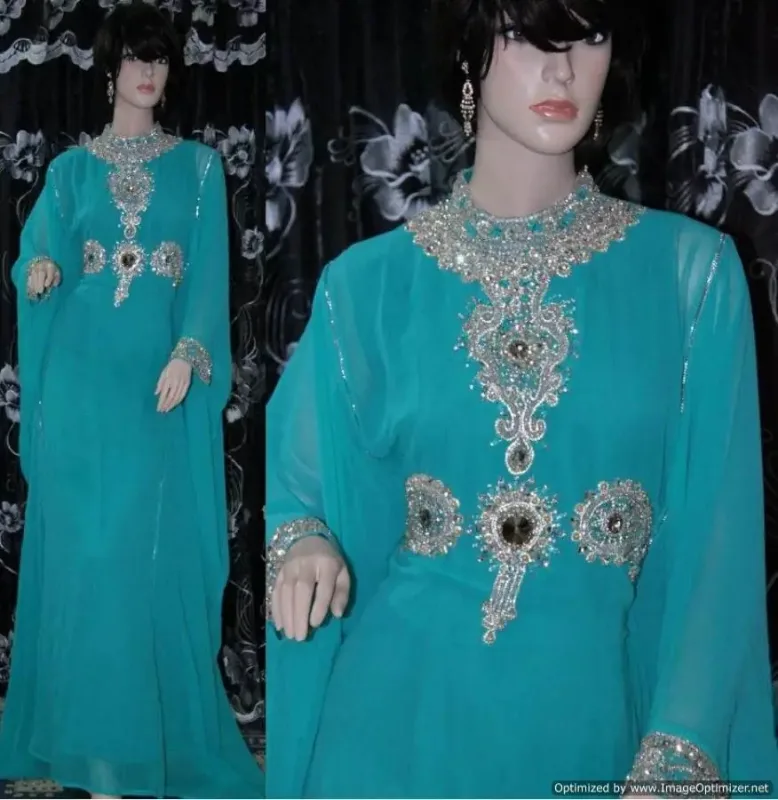 Picture of Radhe Designer Yellow Georgette Kaftan Dress for Women - F561