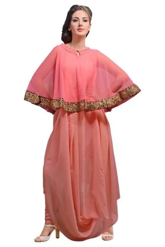 Picture of Radhe Designer White Georgette Kaftan Dress for Women - F11580
