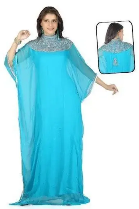 Picture of Radhe Designer Blue Georgette Kaftan Dress for Women - F508