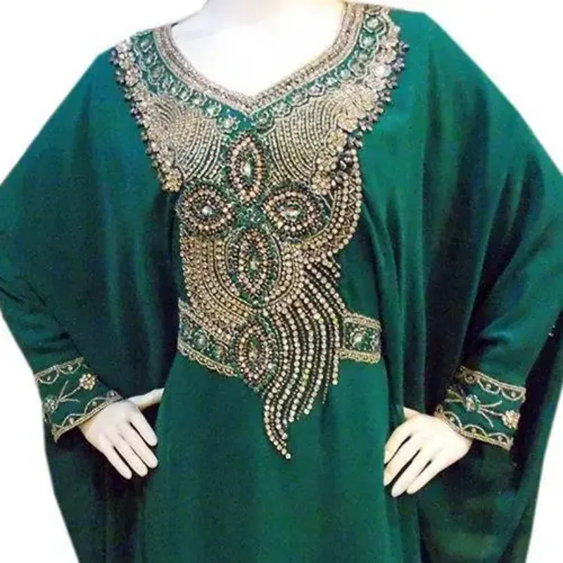 Picture of Radhe Designer White Georgette Kaftan Dress for Women - F723