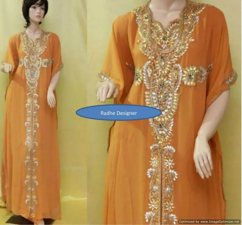 Picture of Radhe Designer Black Georgette Kaftan Dress for Women - F243