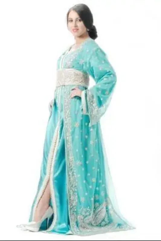 Picture of Radhe Designer White Georgette Kaftan Dress for Women - F297
