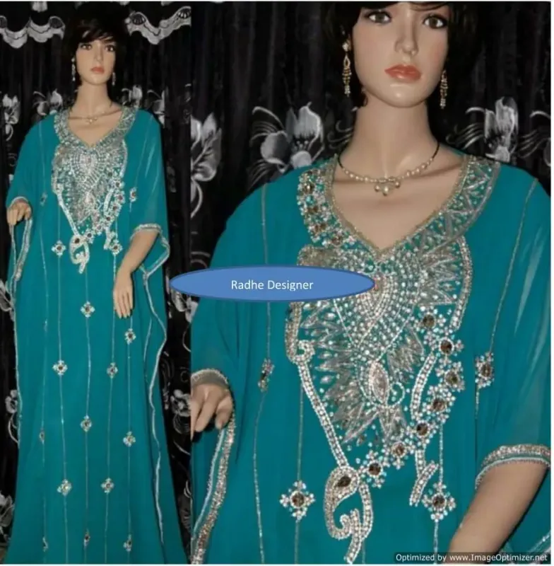 Picture of Radhe Designer Multicolor Georgette Kaftan Dress for Women - F307