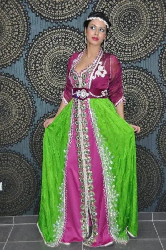 Picture of Radhe Designer White Georgette Kaftan Dress for Women - F342