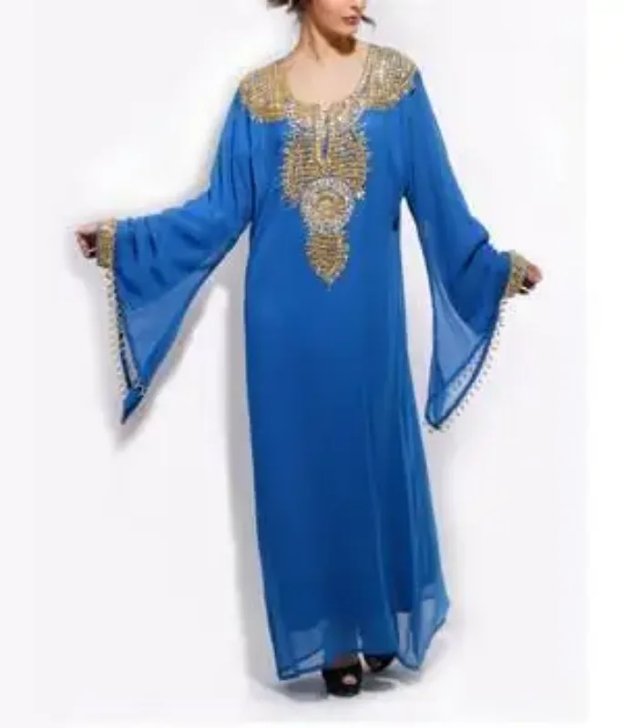 Picture of Radhe Designer Yellow Georgette Kaftan Dress for Women - F391