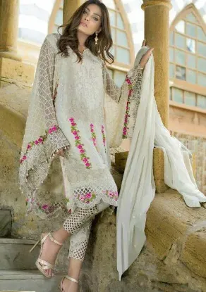 Picture of lace chiffon wedding dresses modest jewel neck court ,q