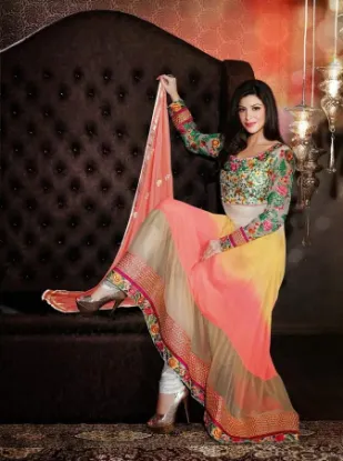 Picture of elegant arabic caftan party wear long sleeve floor touc