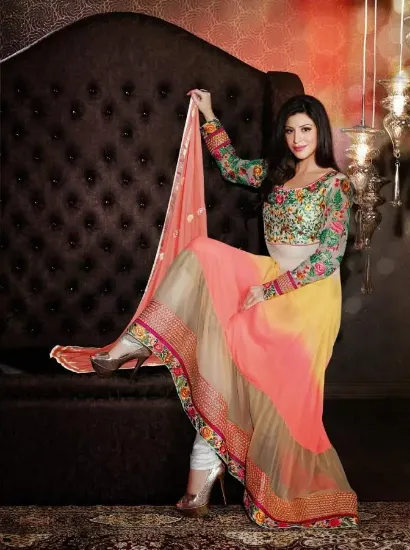 Picture of elegant arabic caftan party wear long sleeve floor touc