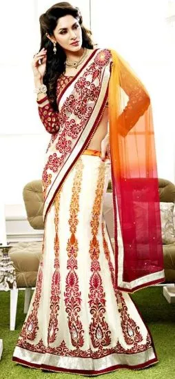 Picture of Beige Saree Soft Silk Saree Grand Pallu Full Jari Work