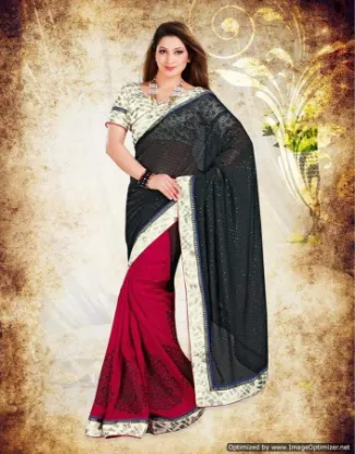 Picture of Black Silk Fancy Handloom Grand Pallu Jari Border modes
