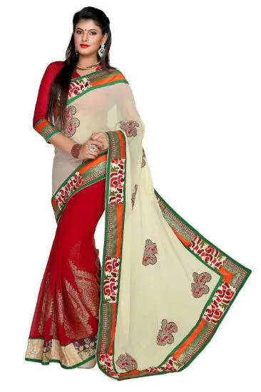 Picture of Brown Soft Silk Saree Grand Pallu Full Jari Work modest