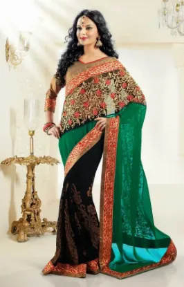 Picture of Exclusive Evening Women Saree Partywear Trendy Sari Ind