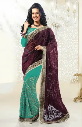 Picture of Fancy Designer Saree Bollywood Indian Partywear Sari Tr