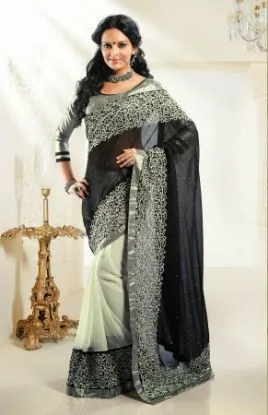 Picture of Fancy Indian Silk Saree Heavy Soft Silk Saree Work Gran