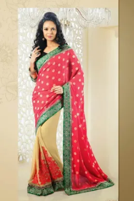 Picture of Fancy Soft Silk Saree Grand Pallu Full Jari Work modest