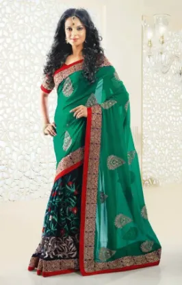 Picture of Festive Partywear Saree Gorgeous Look Sari Wedding Boll