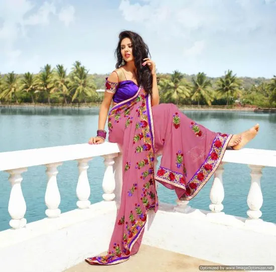 Picture of u traditional saree partywear designer embroidery bolly