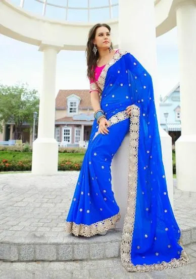 Picture of bollywood indian art silk saree pakistani festival wear