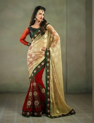 Picture of designer saree latest indian wedding sari georgette par