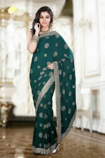 Picture of devi georgette printed casual saree sari bellydance fab