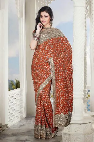 Picture of dheeptha georgette printed casual saree sari bellydance