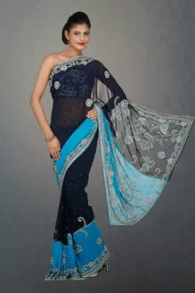 Picture of diya georgette printed casual saree sari bellydance fab
