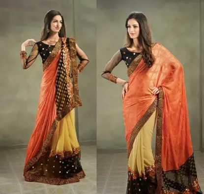 Picture of drishti georgette printed casual saree sari bellydance 