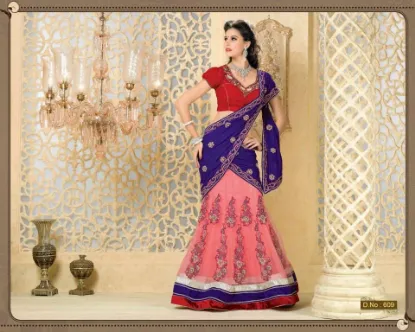 Picture of elegant bollywood designer black saree with unstitched 