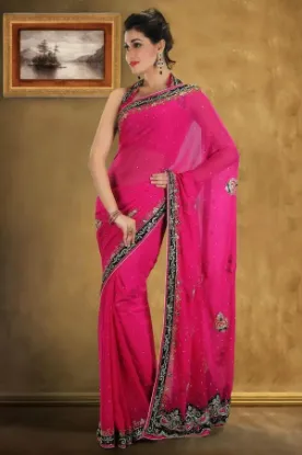 Picture of embellish art silk traditional saree pakistani beige pa