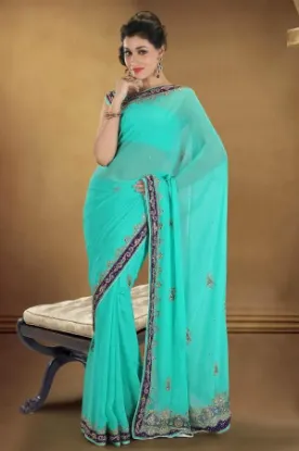 Picture of embellish bhagalpuri silk designer saree indian festiva